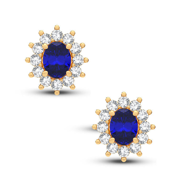 14K Yellow Gold Lab-Grown Diamond Stud Earrings for Women