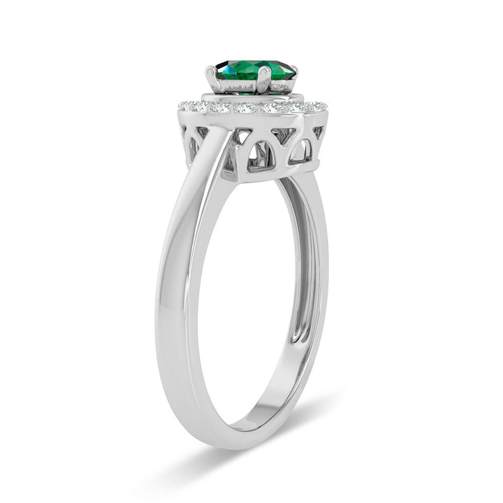 Elegant 10k White Gold 0.15ct Lab Diamond Womens Ring
