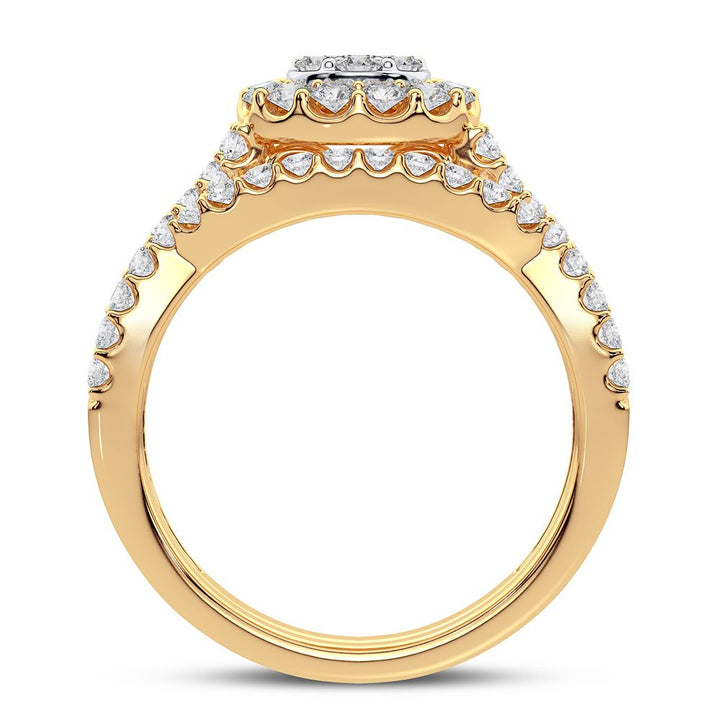 10k Yellow Gold 1CT Lab Diamond Bridal Ring for Her