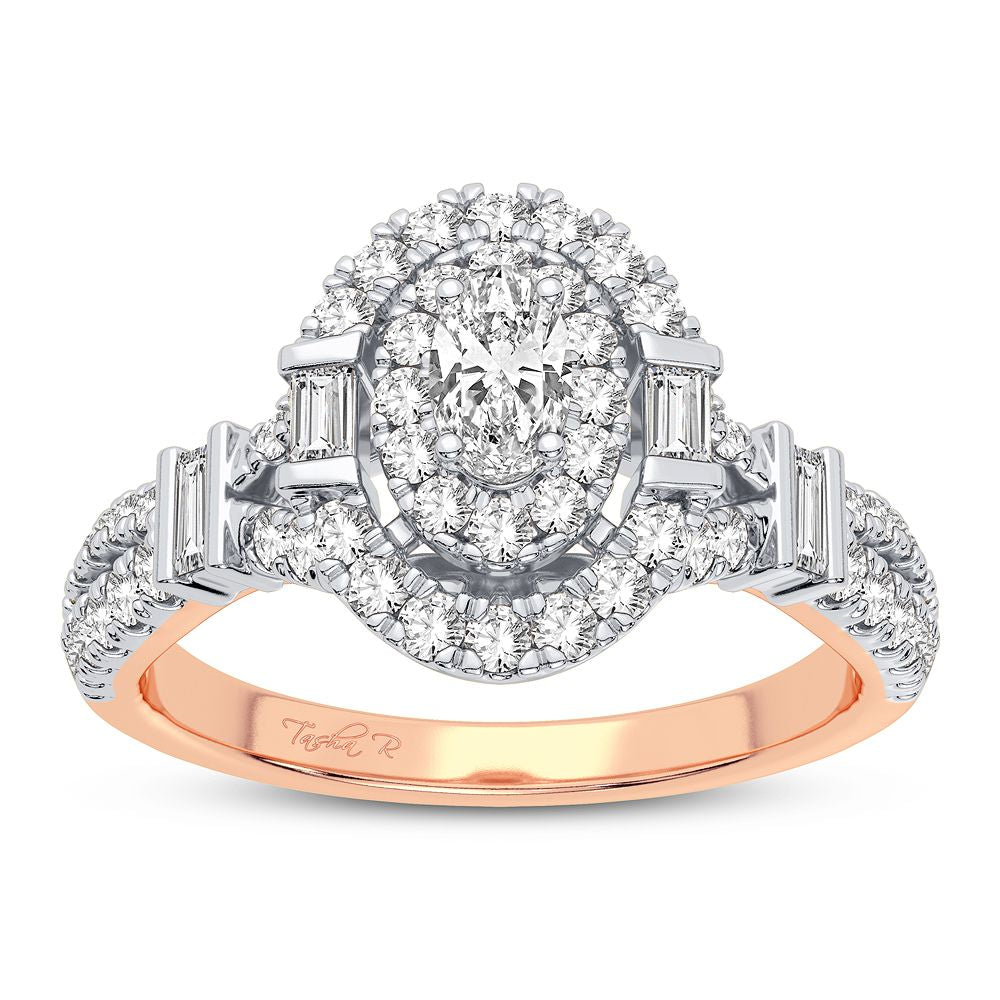 Romantic 14k Rose Gold Lab Diamond Engagement Ring 0.75CT
