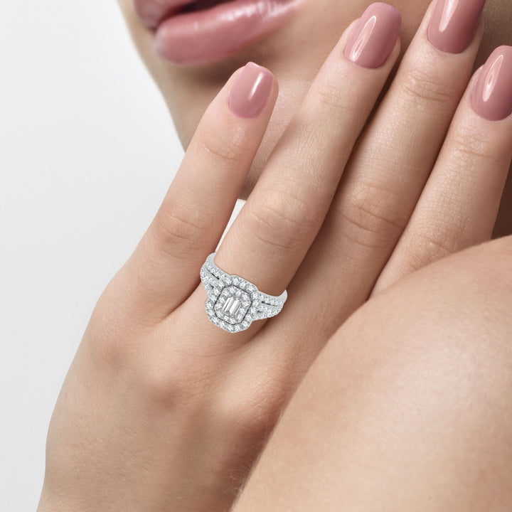 Brilliant 14k White Gold 2CT Lab Diamond Engagement Ring