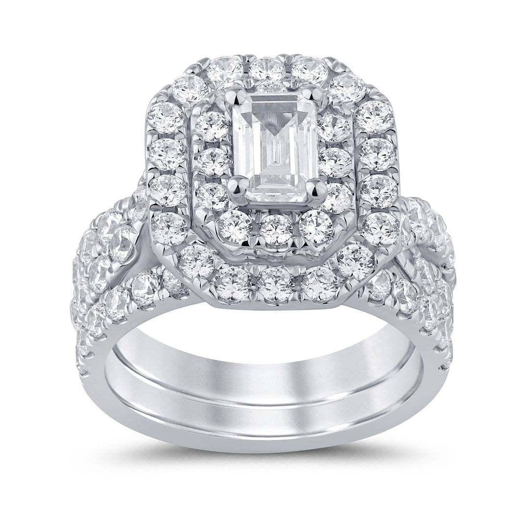 Luminous 14k White Gold 3ct Lab Diamond Engagement Ring
