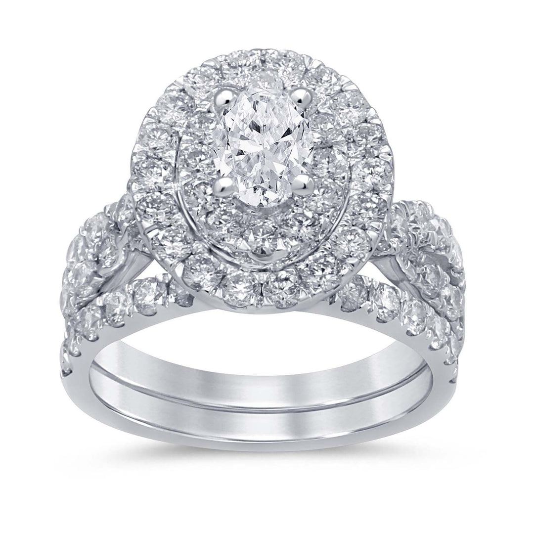 Brilliant 14k White Gold Lab Diamond Bridal Ring 3ct