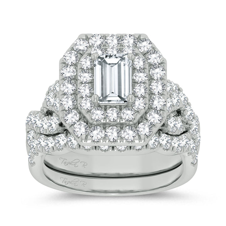 Brilliant 3CT Lab Diamond Engagement Ring in 14K White Gold