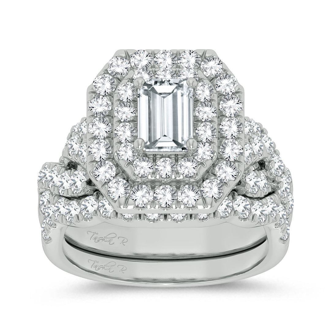 Brilliant 3CT Lab Diamond Engagement Ring in 14K White Gold