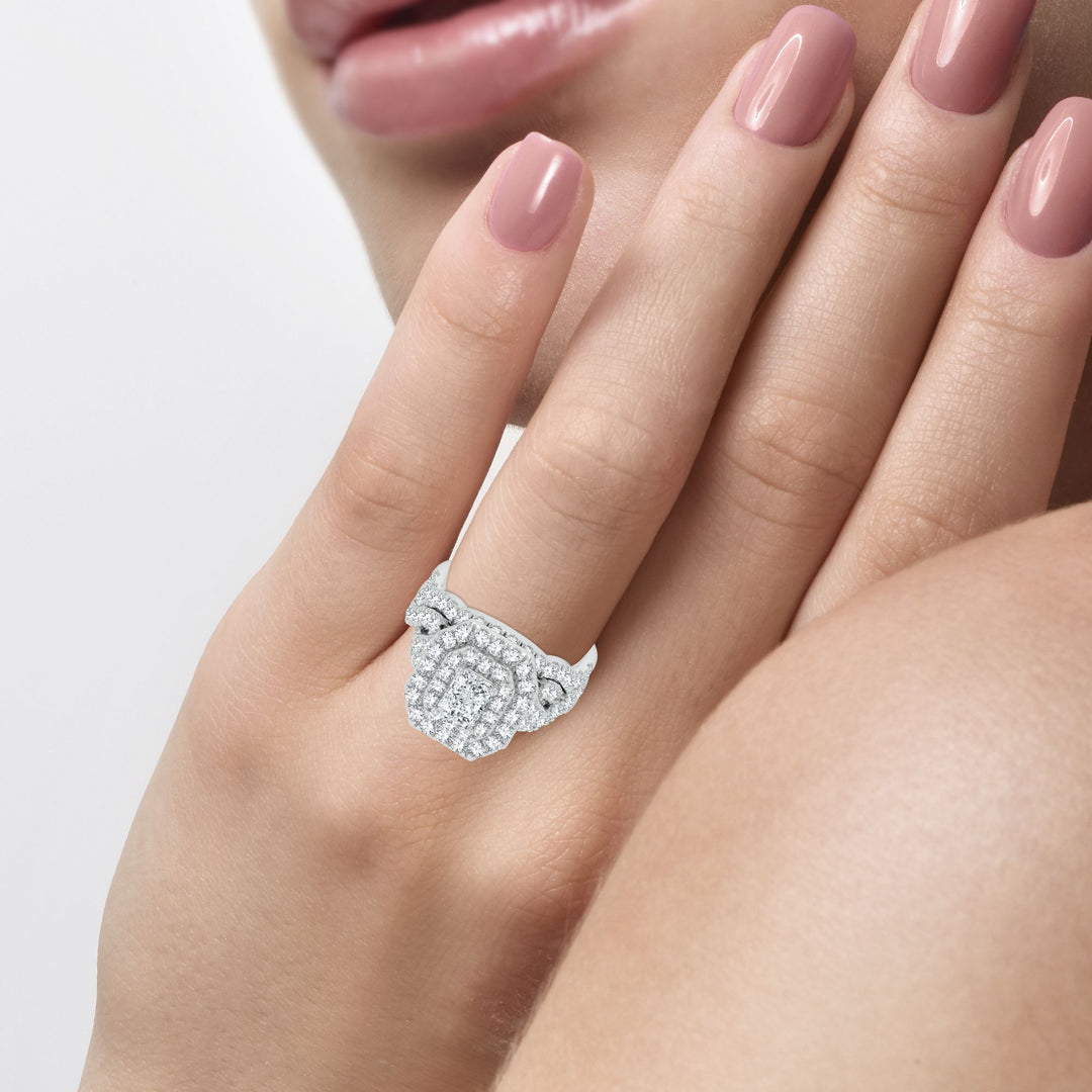 Brilliant 3CT Lab Diamond Engagement Ring in 14K White Gold