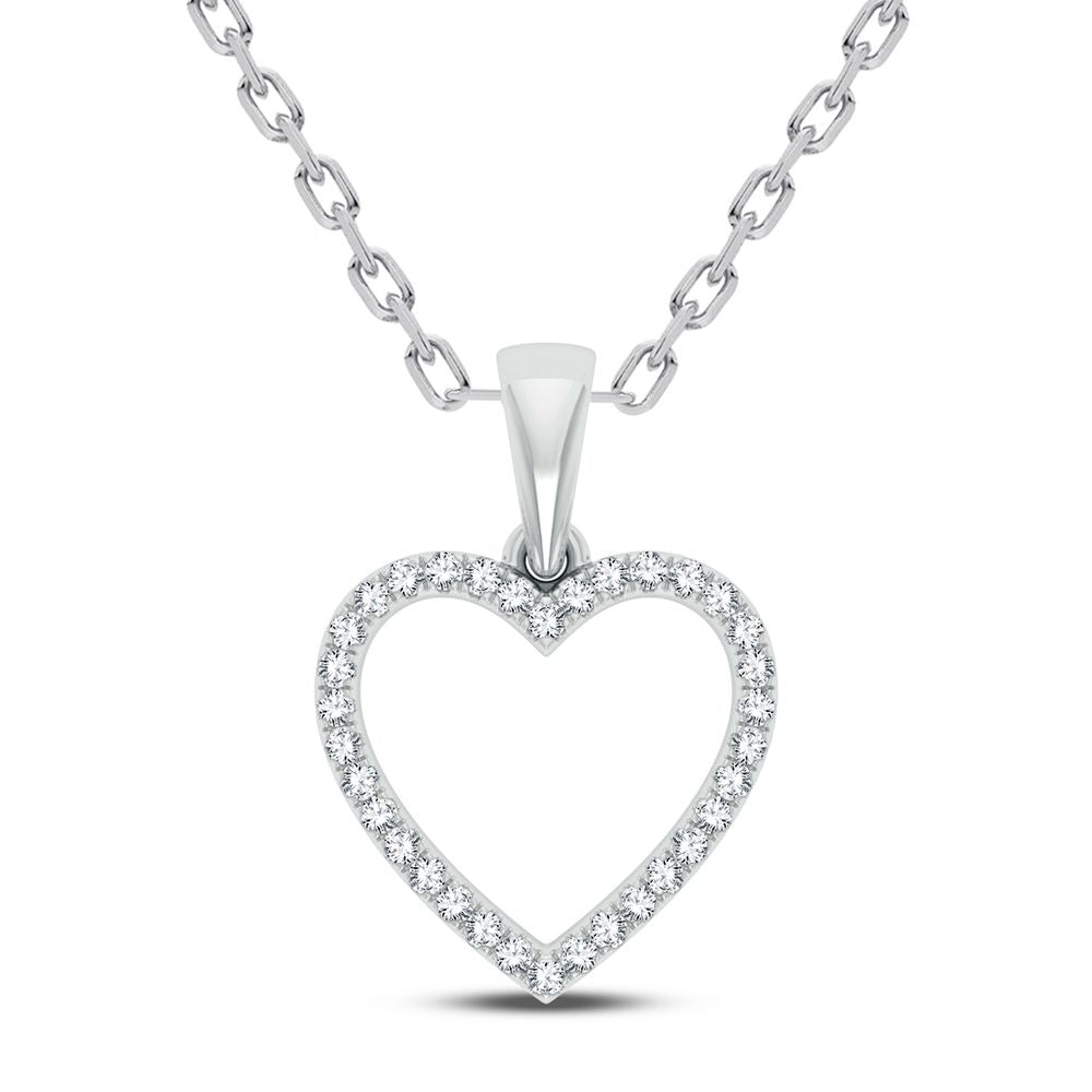 Chic 10k White Gold Lab Diamond Pendant for Her