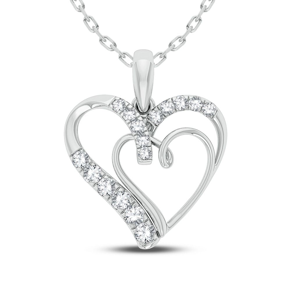 10K White Gold 0.25CT Diamond Pendant