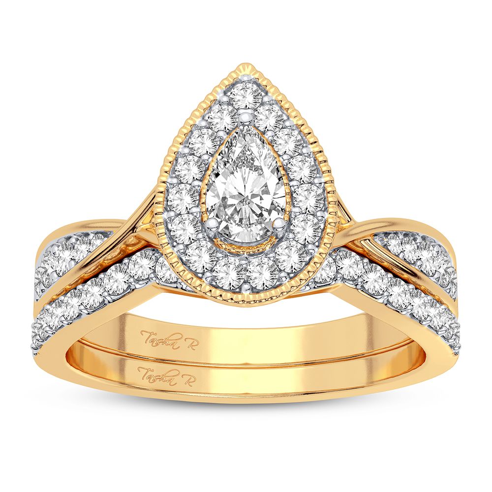 14k Yellow Gold Lab Diamond Womens Bridal Ring
