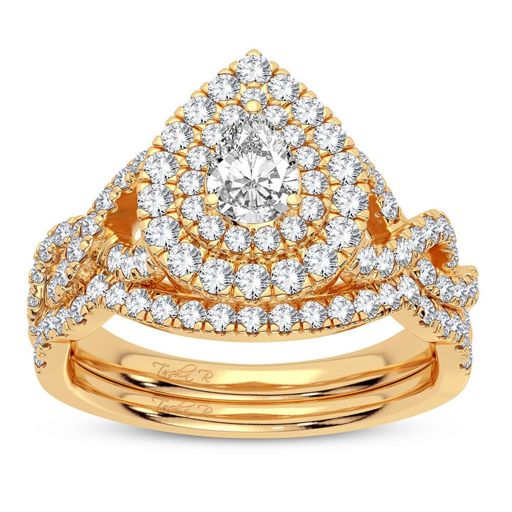 14K Yellow Gold Lab-Grown 1.03CT Diamond Womens Bridal Ring