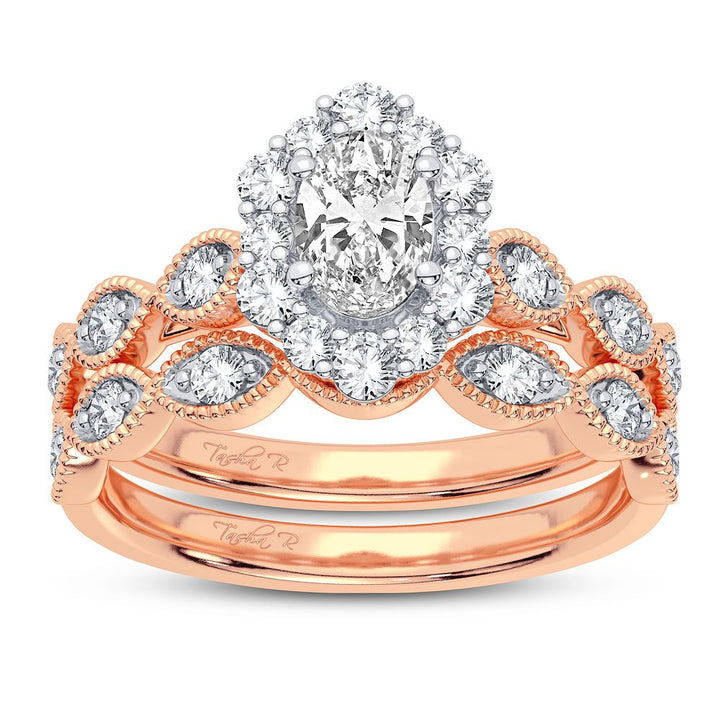 14k Rose Gold 1CT Lab Diamond Bridal Solitaire Ring