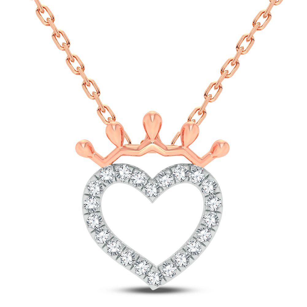 Rose Gold Sparkle: 0.25CT Diamond Pendant for Her