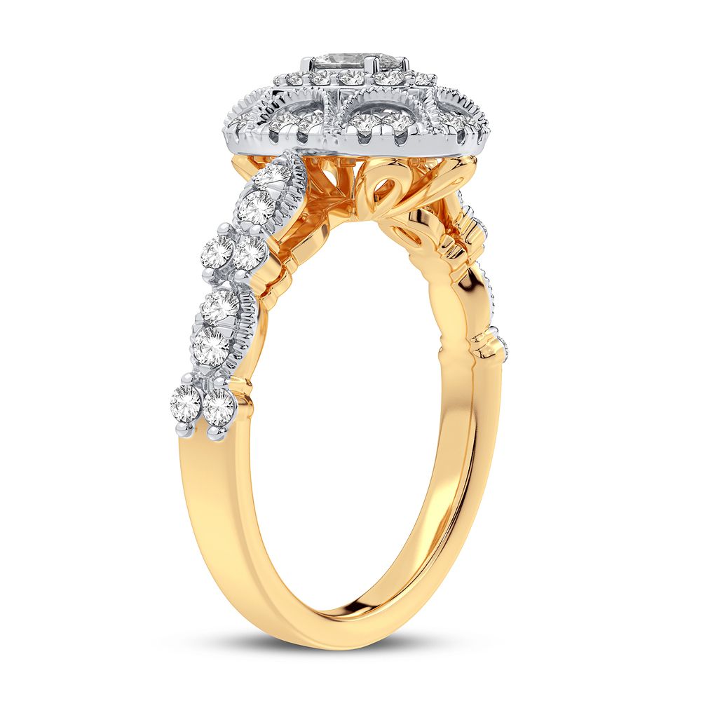 Luminous 14K Yellow Gold Lab Diamond Engagement Ring (0.63CT)