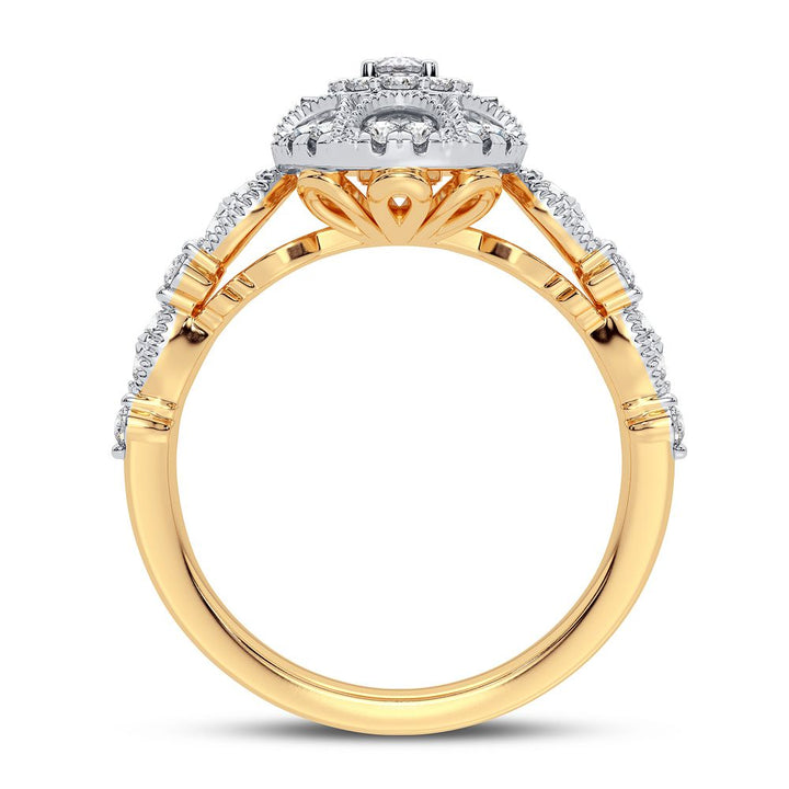 Luminous 14K Yellow Gold Lab Diamond Engagement Ring (0.63CT)