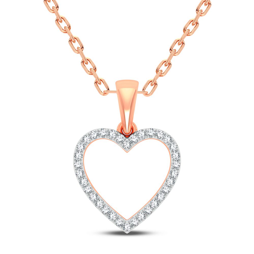 Delicate 10k Rose Gold 0.10CT Lab Diamond Pendant