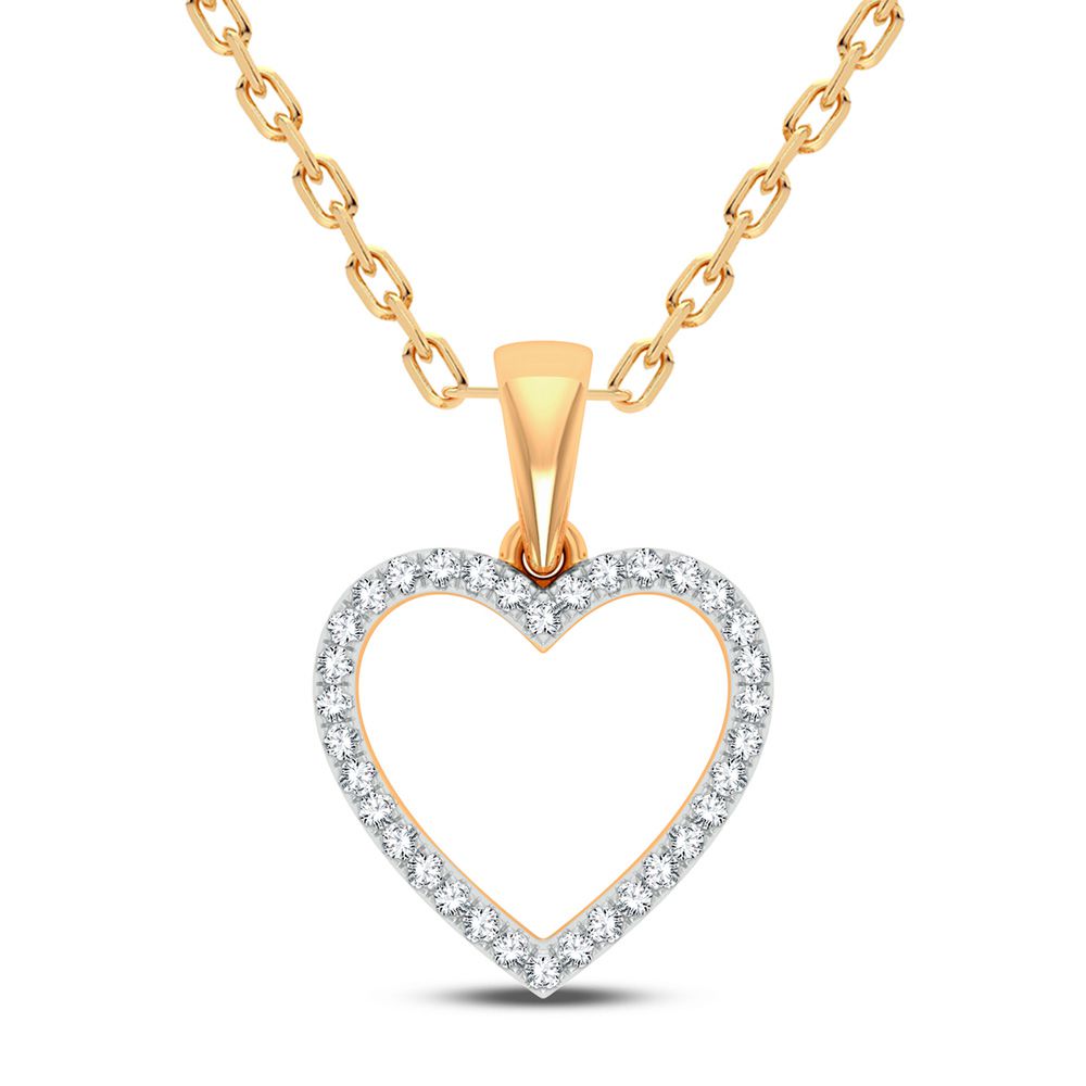 Chic 10k Yellow Gold Lab Diamond Pendant for Women