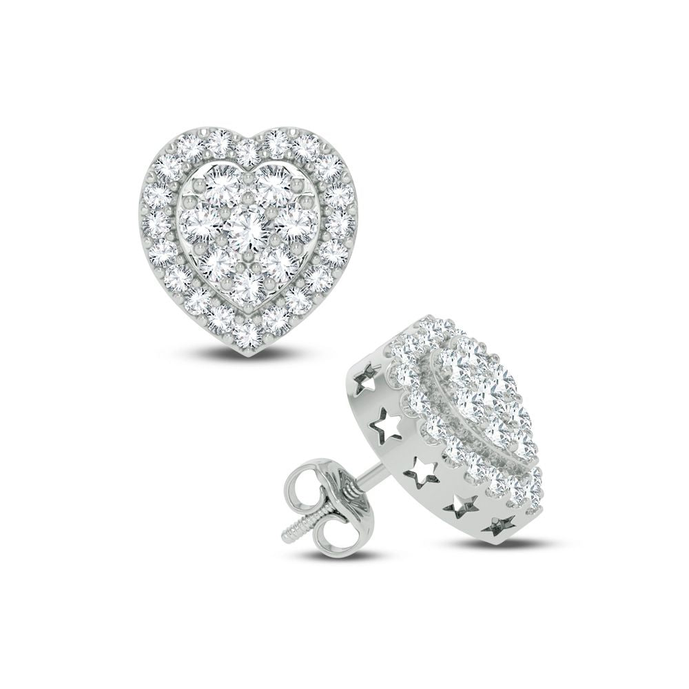 10k White Gold 1.50CT Lab Diamond Stud Earrings - Chic Shine