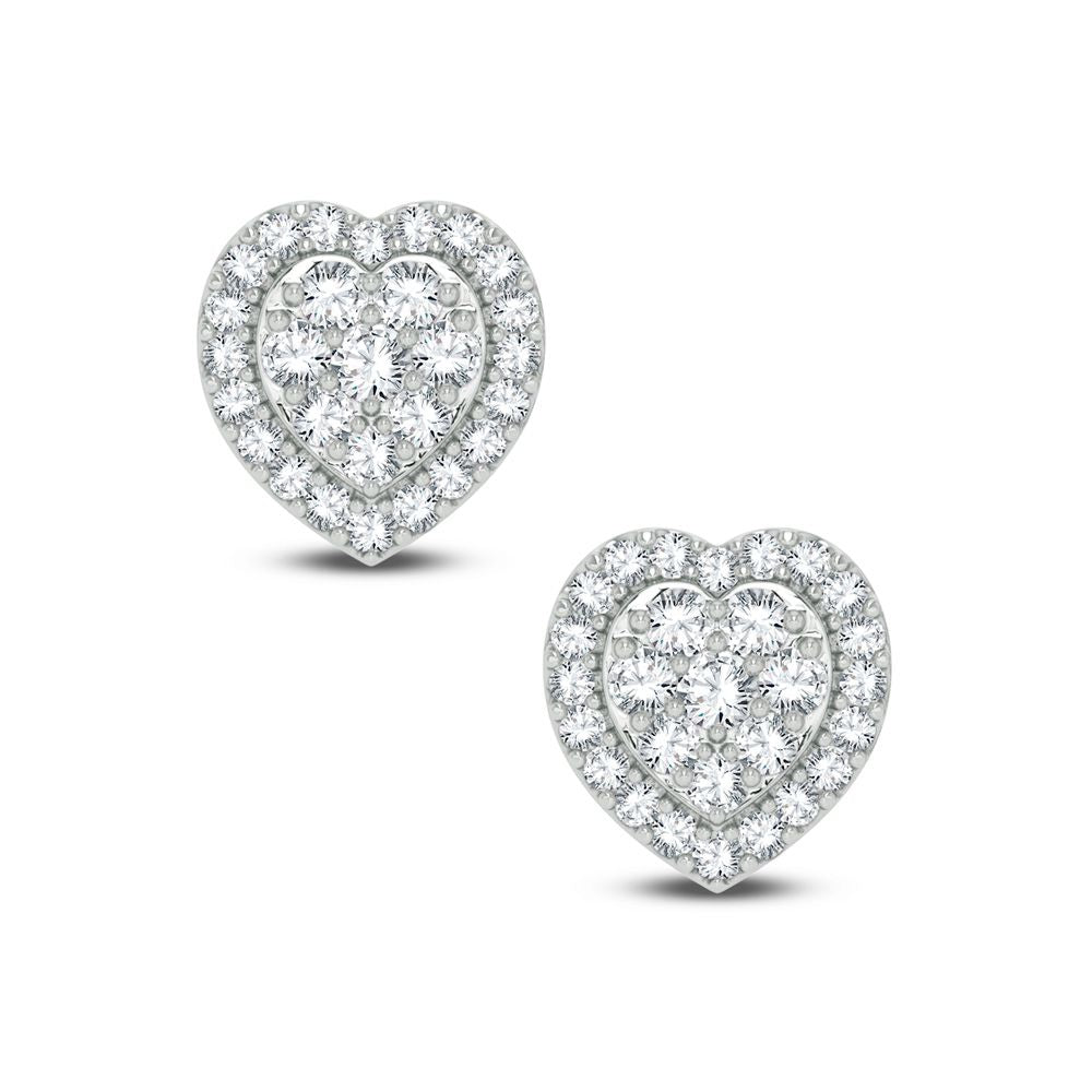 10k White Gold 1.50CT Lab Diamond Stud Earrings - Chic Shine
