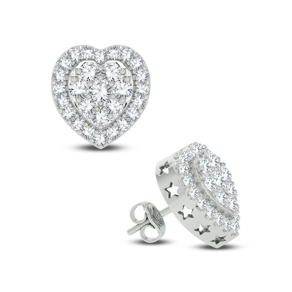 Brilliant 10k White Gold Lab Diamond Stud Earrings for Women