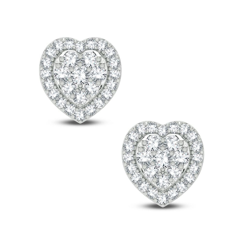 Brilliant 10k White Gold Lab Diamond Stud Earrings for Women