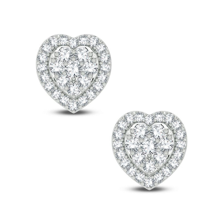 Brilliant 10k White Gold Lab Diamond Stud Earrings for Women