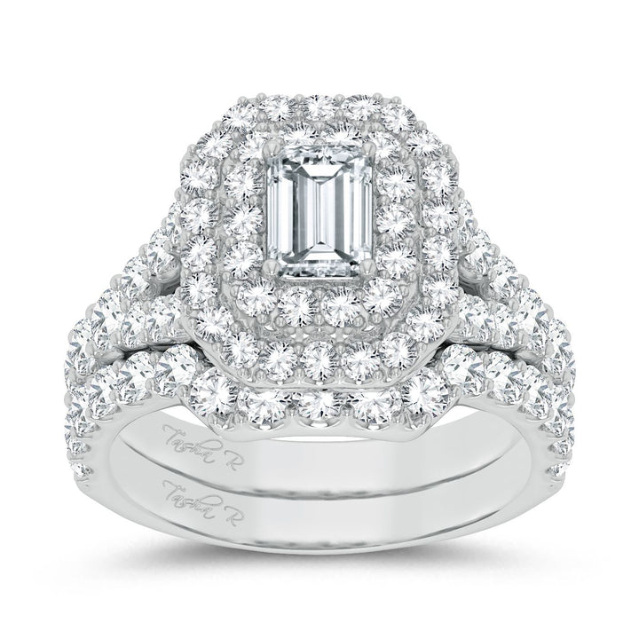 Brilliant 3CT Lab Diamond Engagement Ring in 14K White Gold