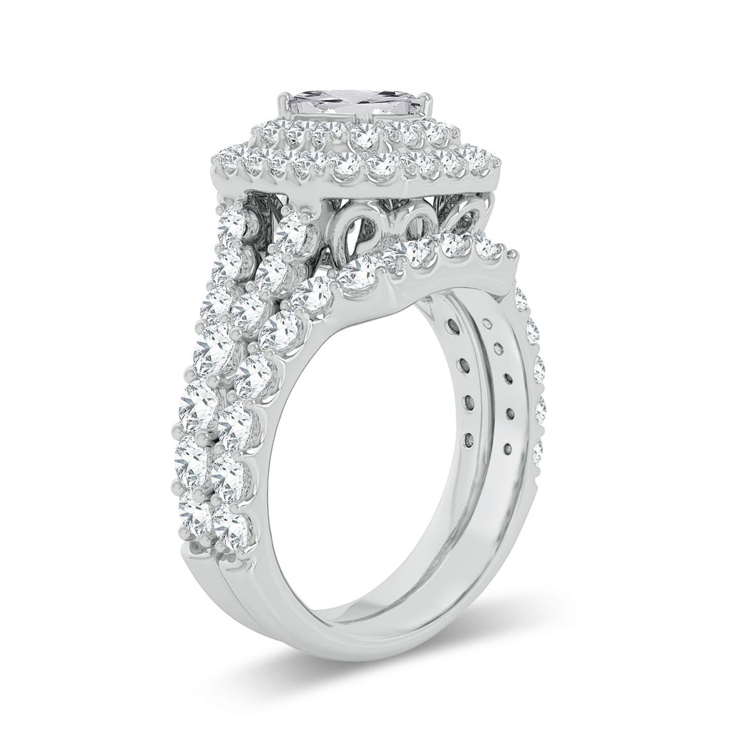 Brilliant 3CT Lab Diamond Engagement Ring in 14K White Gold