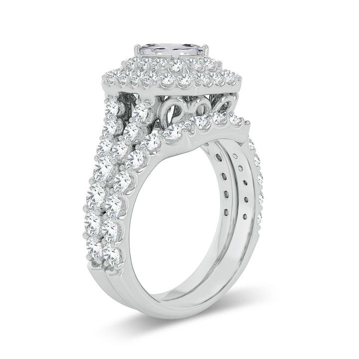 Brilliant 3CT Lab Diamond Engagement Ring in 14K White Gold