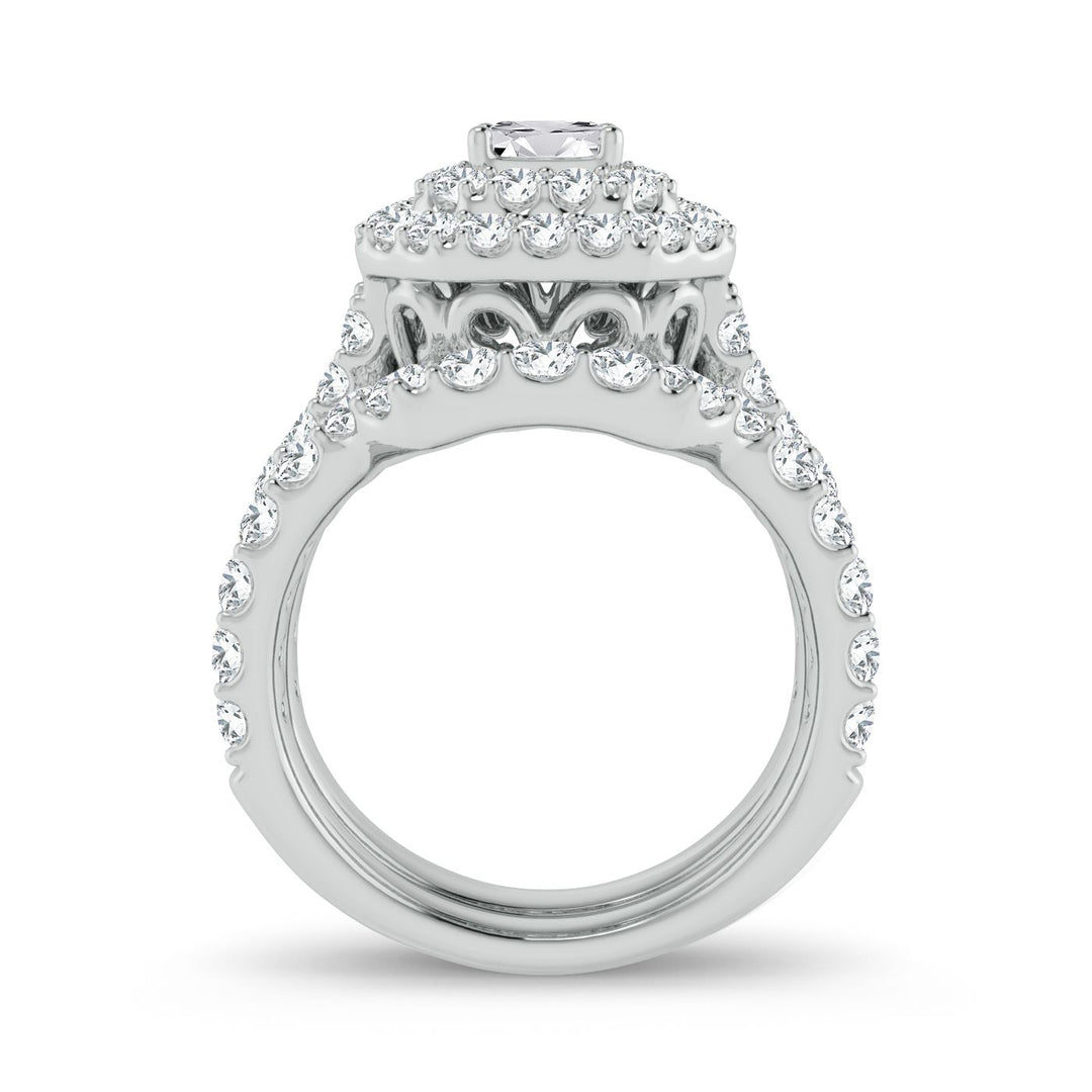 Brilliant 3CT Lab Diamond Engagement Ring in 14K White Gold