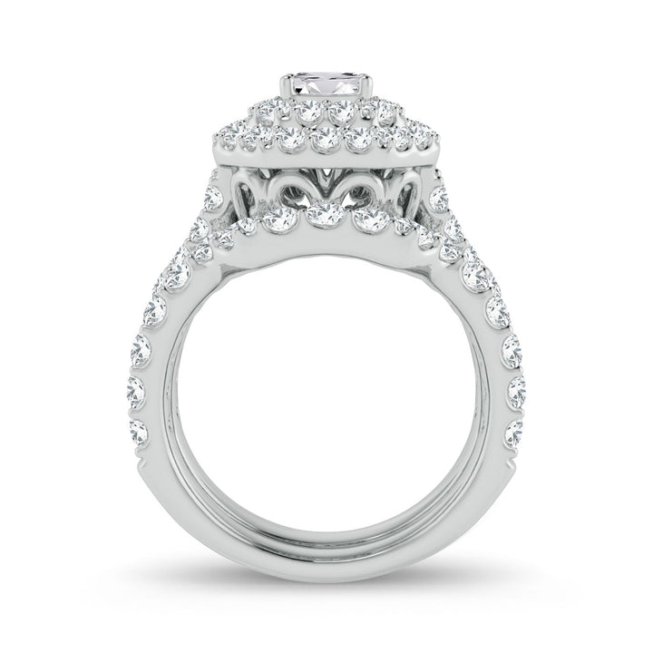 Brilliant 3CT Lab Diamond Engagement Ring in 14K White Gold