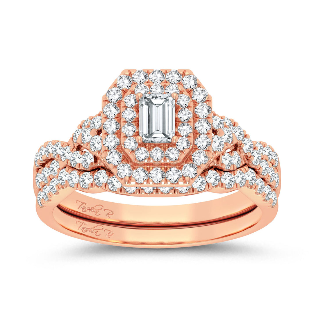 Romantic 14k Rose Gold 1CT Lab Diamond Engagement Ring