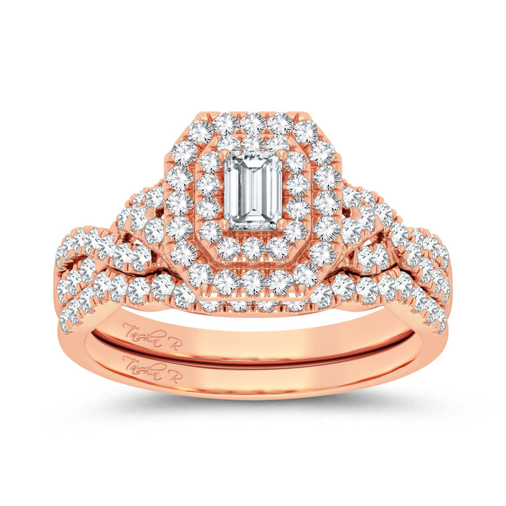 Romantic 14k Rose Gold 1CT Lab Diamond Engagement Ring