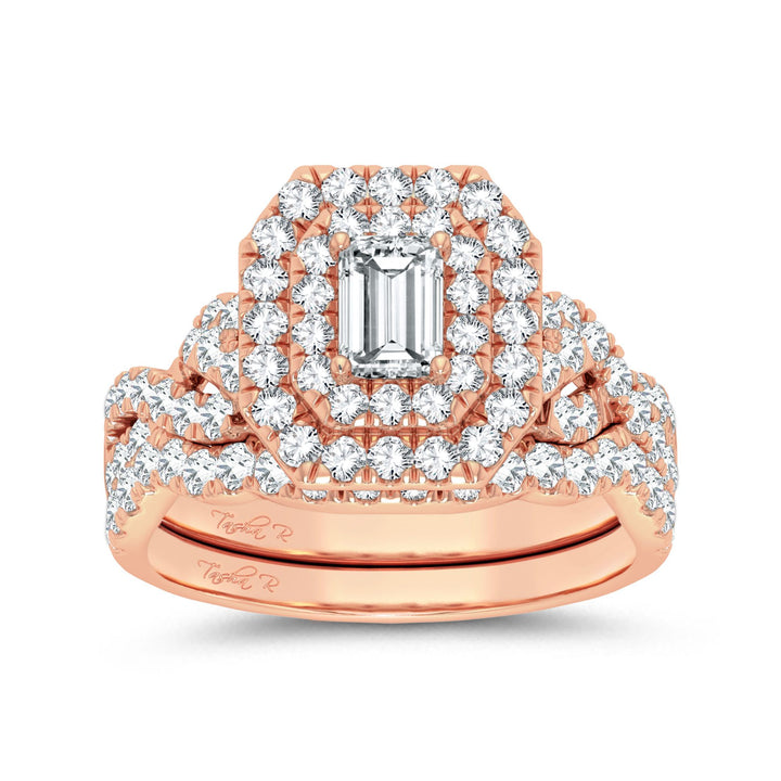 Romantic 14k Rose Gold 2CT Lab Diamond Engagement Ring