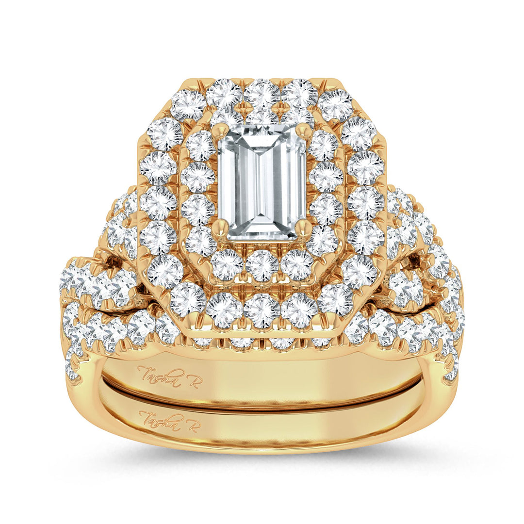 14K Yellow Gold 3CT Lab Diamond Womens Engagement Ring