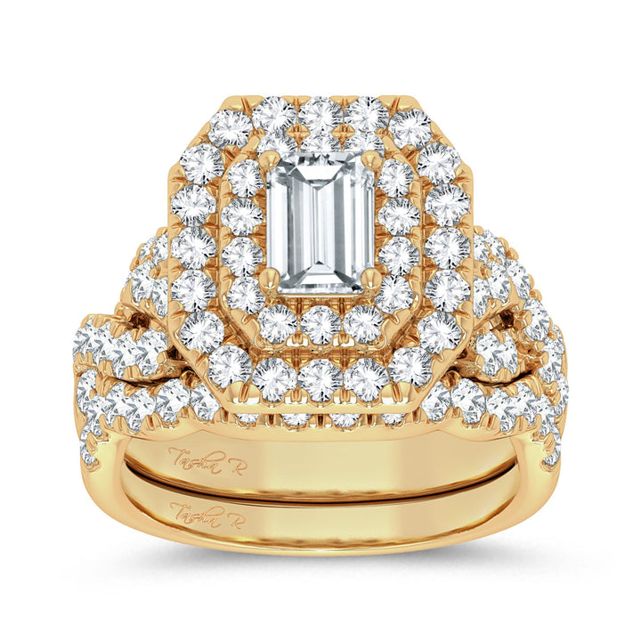 14K Yellow Gold 3CT Lab Diamond Womens Engagement Ring
