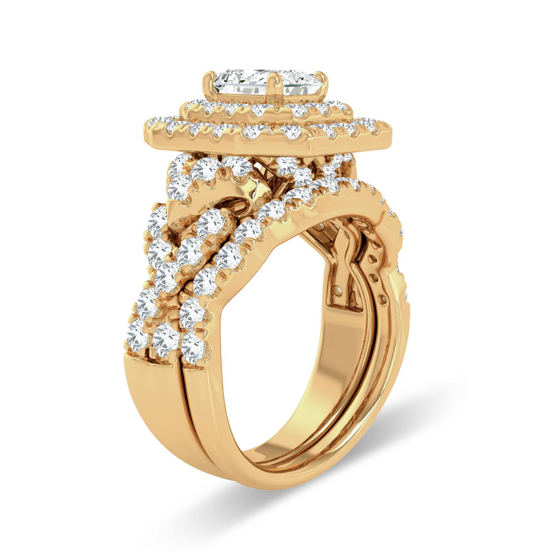 14K Yellow Gold 3CT Lab Diamond Womens Engagement Ring