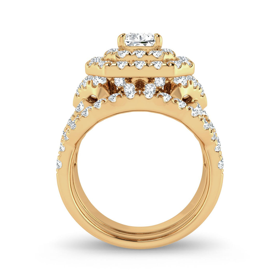 14K Yellow Gold 3CT Lab Diamond Womens Engagement Ring