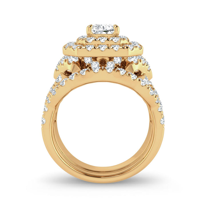 14K Yellow Gold 3CT Lab Diamond Womens Engagement Ring