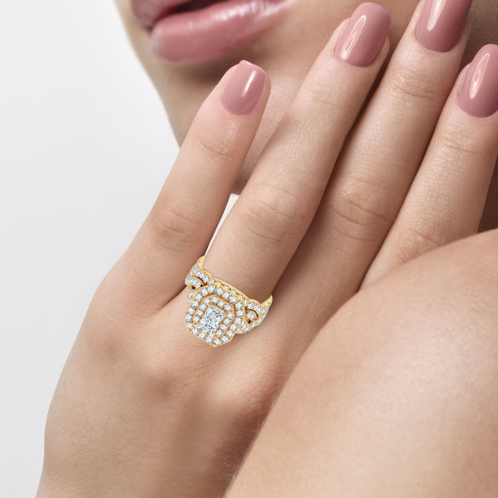 14K Yellow Gold 3CT Lab Diamond Womens Engagement Ring