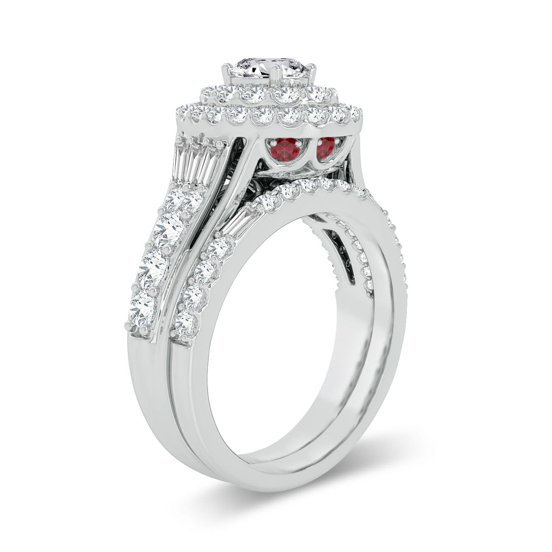 Brilliant 14k White Gold 2CT Lab Diamond Engagement Ring