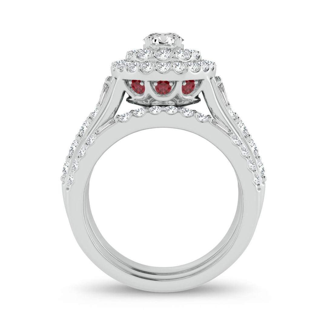 Brilliant 14k White Gold 2CT Lab Diamond Engagement Ring