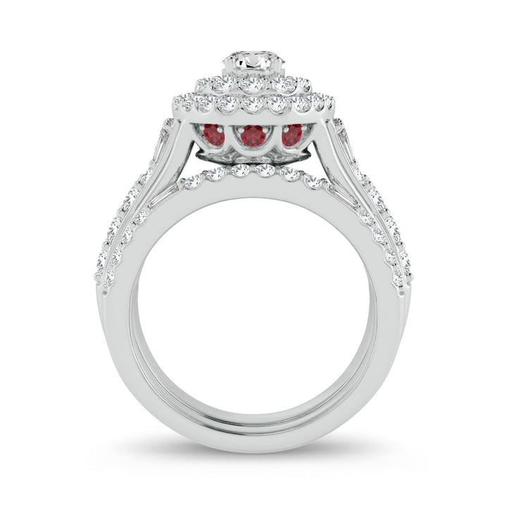Brilliant 14k White Gold 2CT Lab Diamond Engagement Ring