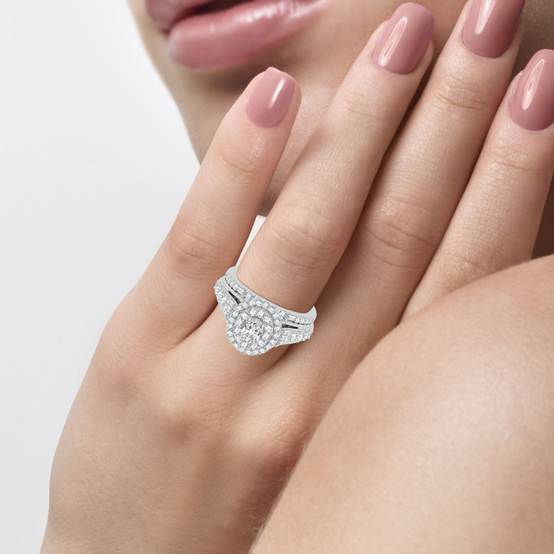Brilliant 14k White Gold 2CT Lab Diamond Engagement Ring
