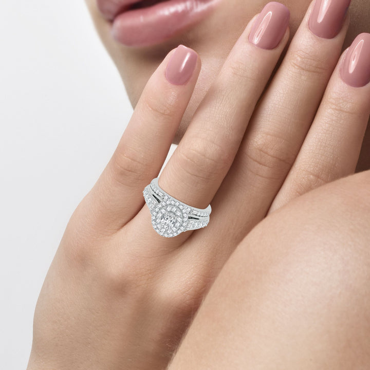 Brilliant 14k White Gold 2CT Lab Diamond Engagement Ring