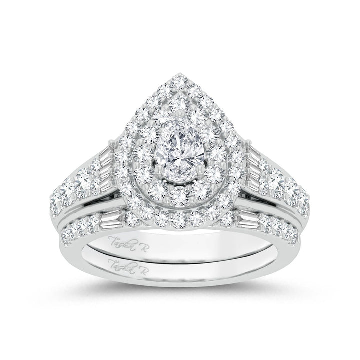 Brilliant 14k White Gold 2CT Lab Diamond Engagement Ring