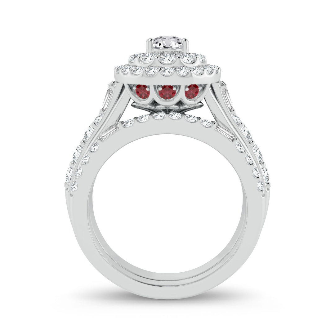 Brilliant 14k White Gold 2CT Lab Diamond Engagement Ring