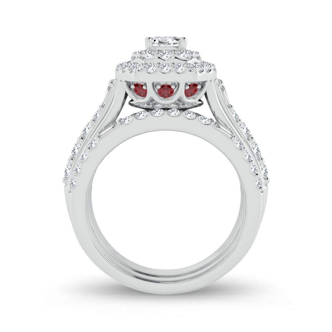 Brilliant 14k White Gold 2CT Lab Diamond Engagement Ring
