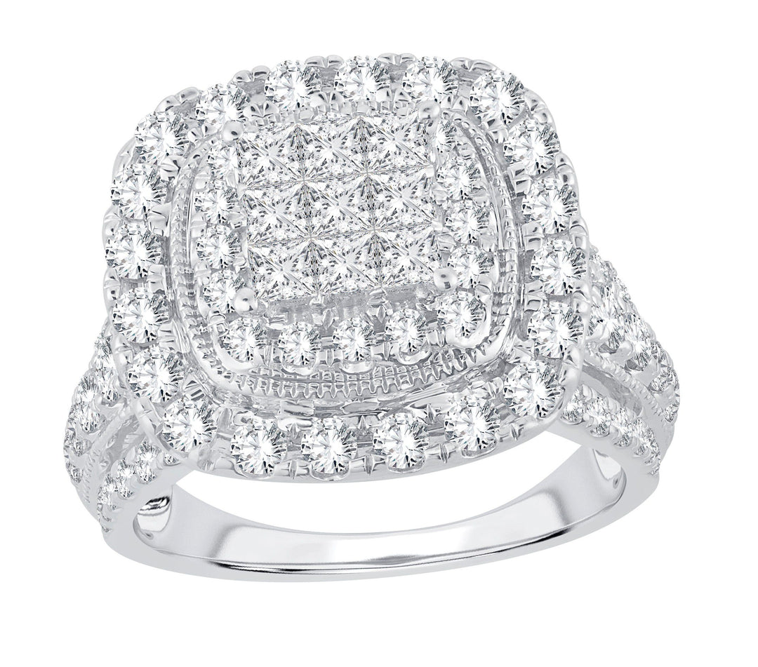 14k White Gold Lab-Created 2ct Diamond Fashion Ring for Her