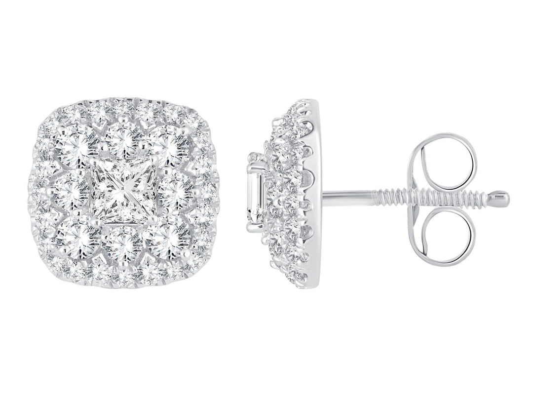 Chic 14k White Gold 0.79ct Lab Diamond Stud Earrings