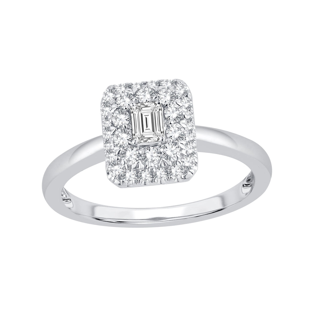 Timeless 14k White Gold Lab Diamond Engagement Ring (0.49ct)